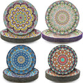 100PCS Boho Paper Plates 7Inch & 9Inch, Vintage Bohemian Disposable Dinnerware Plates for Birthday Gatherings Holiday Favor Baby Shower Party Supplies,50 Guests(Blue,Green,Red,Pink)