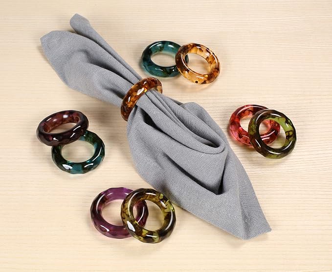 Unique Artisan Resin Napkin Rings Set of 36, Luxurious Modern Table Decor - Image 2