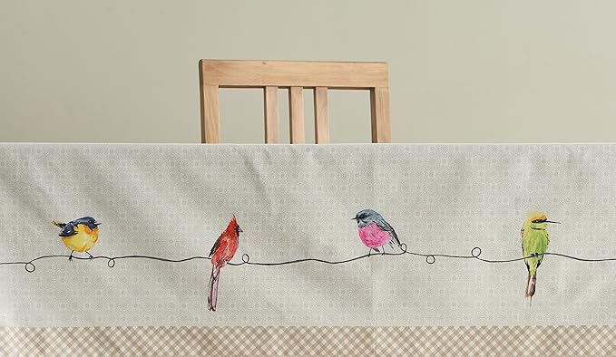 Maison d' Hermine Birdies On Wire 100% Cotton Tablecloth 54 - inch by 72 - inch.
