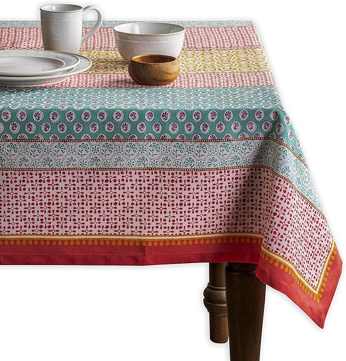 Maison d' Hermine Table Cloth Rectangle Table 100% Cotton 70 x 108 Inches Tablecloth Reusable Decorative for Dining Room Farmhouse Home Valentines Day Decorations Spring Summer - Provence