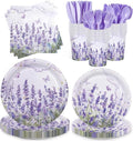 168pcs Purple Lavender Floral Paper Plates Napkins Party Supplies Serve 24 | by Vellumvibe