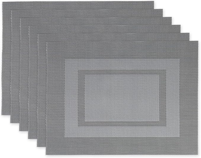 DII PVC Tabletop Collection Woven Indoor/Outdoor, Placemat Set, 6 Piece by DII