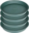 4 Pack of 18 19 inch Plant Saucer Drip Tray, Heavy Duty Large Deep Plant Saucers by Bleuhome