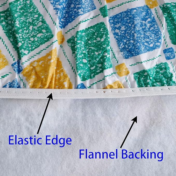 Walrus Round Vinyl Fitted Tablecloth with Flannel Backing Elastic Edge Design Table Cover Waterproof Oil-Proof PVC Table Cloth Stain-Resistant Best for 37"-44" Round
