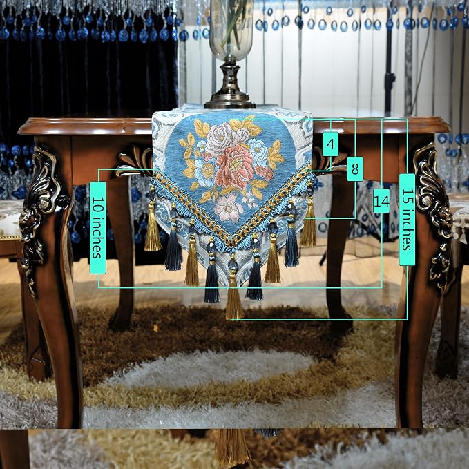 Extra Luxury Velvet Blue Table Runner 120 Inches Long - Image 2