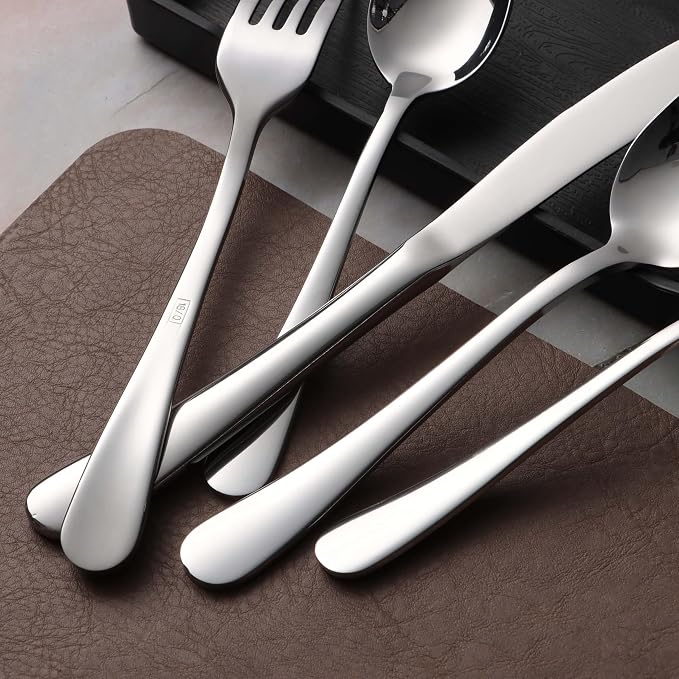 Onader 40 Piece Heavy Duty Cutlery Set, Stainless Steel Silverware Flatware Set - Image 3