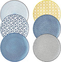 Dinner Plates Set of 6, 10.5 Inch Ceramic Dish Set Plate Set for Kitchen, Microwave, Oven and Dishwasher Safe, Scratch Resistant