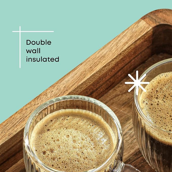 JoyJolt Fluted Glass Espresso Cups, 5.4oz Espresso Cup - Image 5