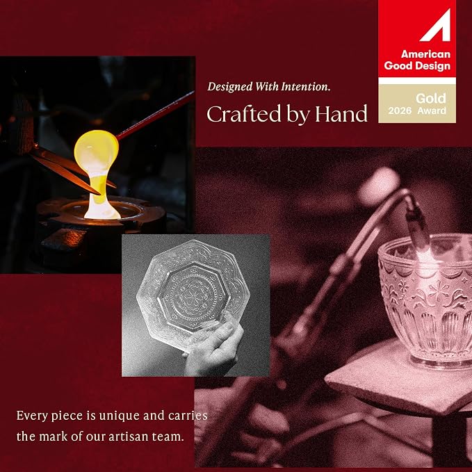 Vintage Glass Tea Cup and Saucer Set, 12 oz Large Coffee Cup | Handcrafted - Image 5