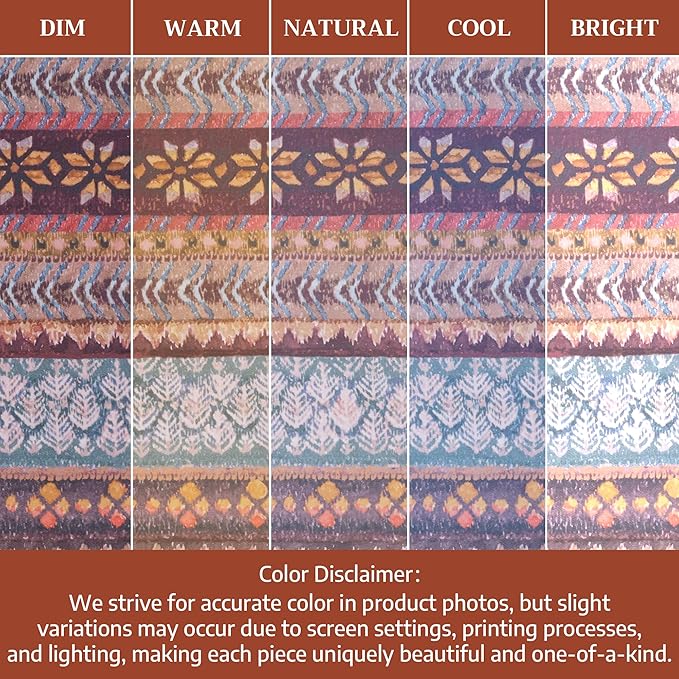Maison d' Hermine Table Cloth Square Table 100% Cotton 60 x 60 Inches Fall Tablecloth Reusable Everyday Use for Thanksgiving Christmas Decorations Dining Farmhouse Party (Fair Isle)