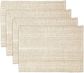 Cotton Placemats Set of 4, 13x19 Inch Washable Woven Fabric Table Mats by ChardinHome