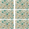 Abstract Gold Flower Placemats Set of 6, Linen Washable for Christmas, Thanksgiving, Party, and Daily Dining, Decorative Table Mats for 4-6 Person Table