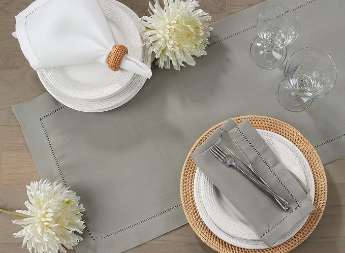 SARO LIFESTYLE Hemstitched Border Table Runner - Image 4
