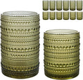 HomeVogue Vintage Hobnail Drinking Glasses Set of 12, 15 oz Highball Glasses & by HomeVogue