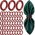 Thenshop 50 Pcs Decorative Wooden Napkin Rings Bulk Exquisite Round Dining by Thenshop