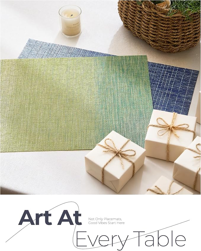 Leetaltree Gradient Blue Woven Placemats Set of 24 - Image 8