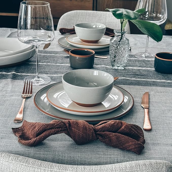 Mora Ceramic Small Dessert Bowls - 16oz, Set of 6 - Microwave, Oven and Dishwasher Safe, For Rice, Ice Cream, Soup, Snacks, Cereal, Chili, Side Dishes etc - Microwavable Kitchen Bowl, Earl Grey