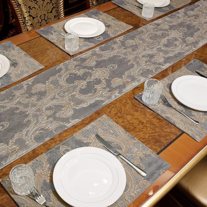 Loom and Mill Luxury Jacquard Damask Table Runner 60 Inches Long, 13x60 inch - Image 6
