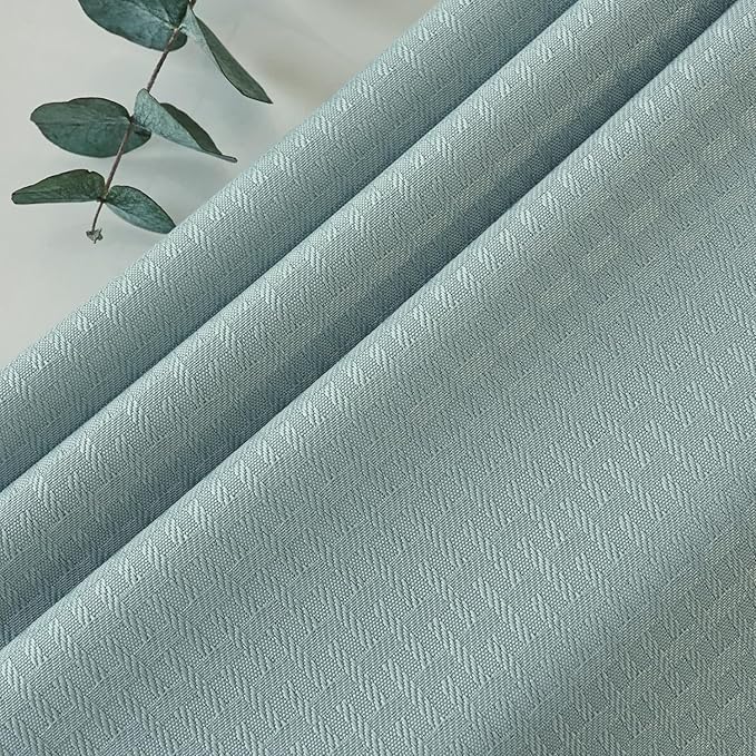 maxmill Jacquard Tablecloth Stain Resistant Waterproof Wrinkle Free Spillproof Washable Soft Weaved Texture Table Cloth for Dining Room, Indoor Outdoor Use, Rectangle 60 x 140 Inch, Dusty Blue