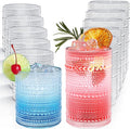 Hobnail Drinking Glasses Set of 12 Kitchen Glass Cups Bar Glassware by Unknown