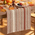 Artoid Mode Caramel Farmhouse Stripe Braided Table Runner 12x72 Inch | Holiday by ArtoidMode