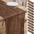 Asee'm 12pcs Brown Coffee Cheesecloth Table Runner 10FT Boho Rustic Fall | by Aseem