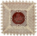Set of 4 Small Mini Lace Table Doilies Square 12 inch, Victorian Style and by Simhomsen