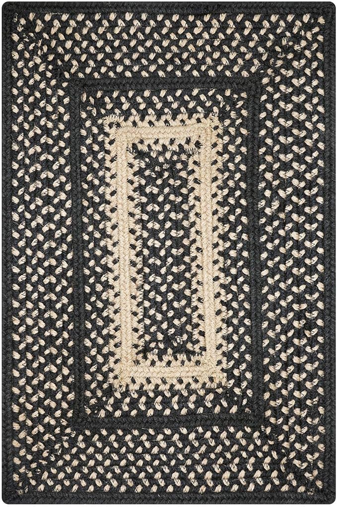 Homespice Manchester Dining Placemats, Country Primitive Decor, Set of 6, Black and Tan - 13x19 Rectangle Table Mats - Vibrant Colors, Durable, Easy to Clean and Protects Furniture