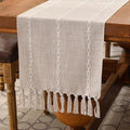 Wracra Rustic Linen Table Runner, Light Coffee Table Runners 48 inches Long | by Wracra
