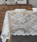 Warm Home Designs 60 x 84 Lace Tablecloth. Ivory Rectangle Tablecloth with English Rose Design. Rustic Table Cloth, Rustic or Dining Table Cover for 6-8 Guests. LTC Ivory 84"