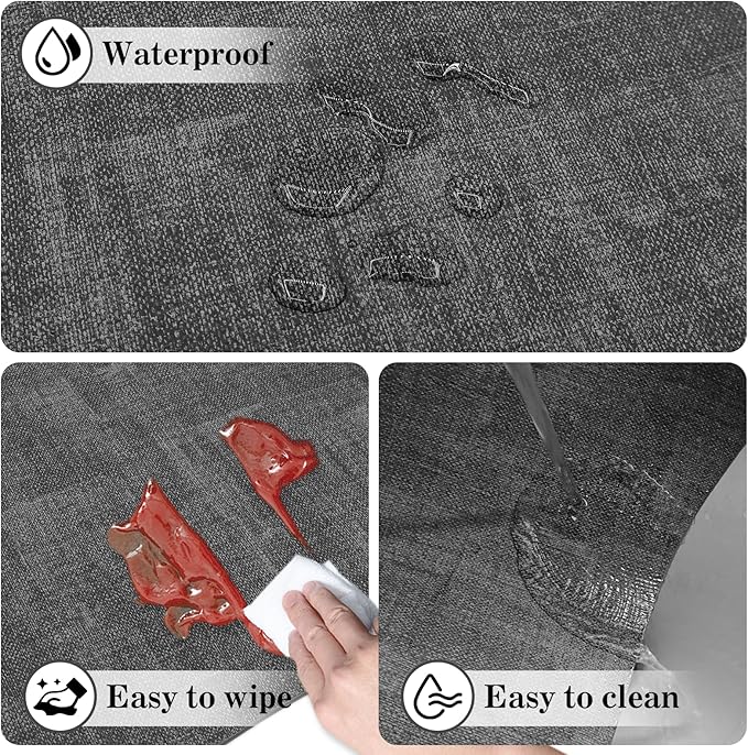 Round Table Placemats Set of 4, Wedge Shaped Faux Leather Table Mats, Heat Resistant Wipeable Washable Place Mats for Dining Table Dinner Kitchen Indoor Outdoor