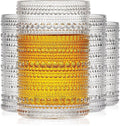 OPAYLY hobnail drinking glasses Highball Glasses Set of 4 12oZ Embossed Vintage by OPAYLY