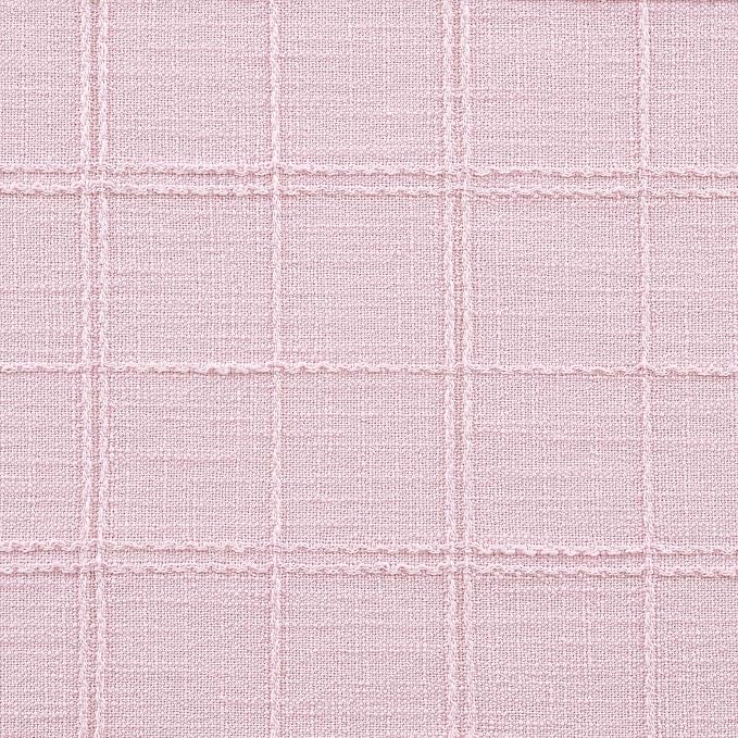 Linen Checked Farmhouse Table Runner, 13x48 Inches Pink | Raised Grid Design - Image 6