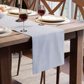 Encasa XO Table Runner, Woven Cotton Dining Runner 13"x59" | Ticking Navy Blue by EncasaXO