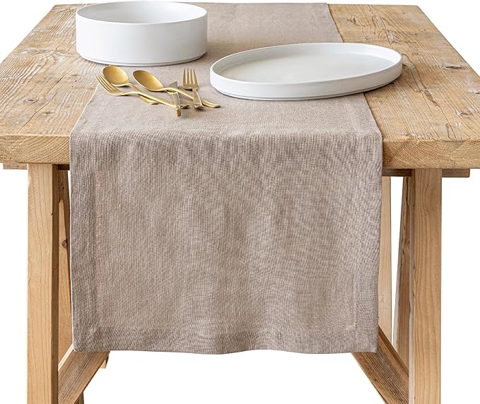 Over&Back 18x108 Washed 100% Linen Table Runner by overback
