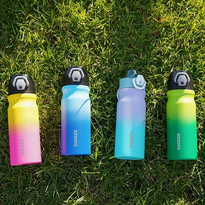 BJPKPK 18 oz Water Bottle with Straw & Handle, Insulated Stainless Flask | Leak - Image 5