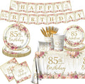 85th Birthday Party Tableware, Includes Plates, Tablecloth by Unknown