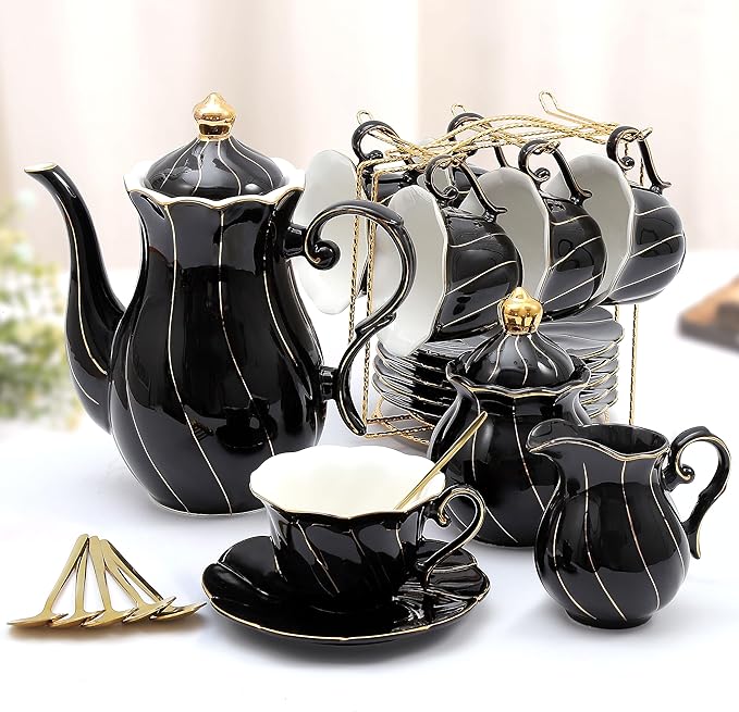 DUJUST 22 pcs Porcelain Tea Set by DUJUST