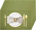 Green Vinyl Placemats Set of 12, Heat Resistant Table Placemats | 18x12 inch by Uolr