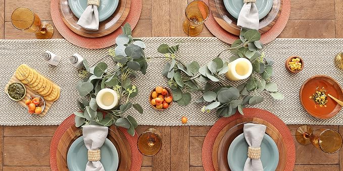 DII Woven Basic Tabletop Collection, Chevron Table Runner, Darn Brown - Image 5