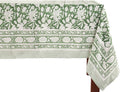 ATOSII Meraki Green 100% Cotton Fall Tablecloth, Handblock Print Rectangle Table Cover for Kitchen Dining Linen I Parties, Thanksgiving, Christmas, Wedding, Table Cloth I 72 X 140 Inches I 12 Seater
