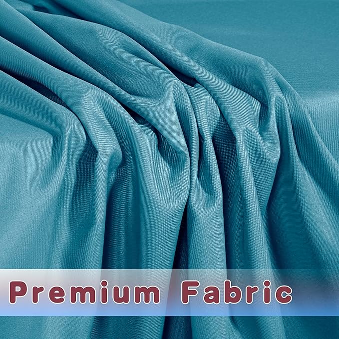 HolidayIdeas 2 Pack Square Fitted Table Covers - 34 x 34 Inch -Card Table Clothes Washable Tablecloth Protectors for Parties, Holiday Dinner, Trade Show, Vendor Stand, Teal