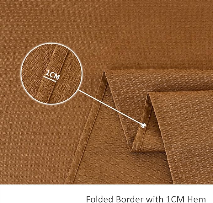 maxmill Fall Tablecloth Waterproof Spillproof Wrinkle Resistant Soft Weaved Texture Design Table Cloth for Harvest Thanksgiving Dinner Parties Indoor and Outdoor Use, Square 52 x 70 Inch, Amber