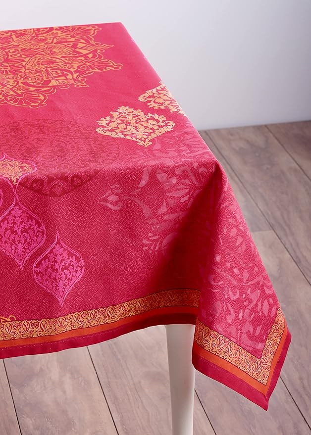 Maison d' Hermine Table Cloth Rectangle Table 100% Cotton 60 x 108 Inches Fall Tablecloth Reusable Everyday Use for Thanksgiving Christmas Decorations Dining Farmhouse Party (Versailles)