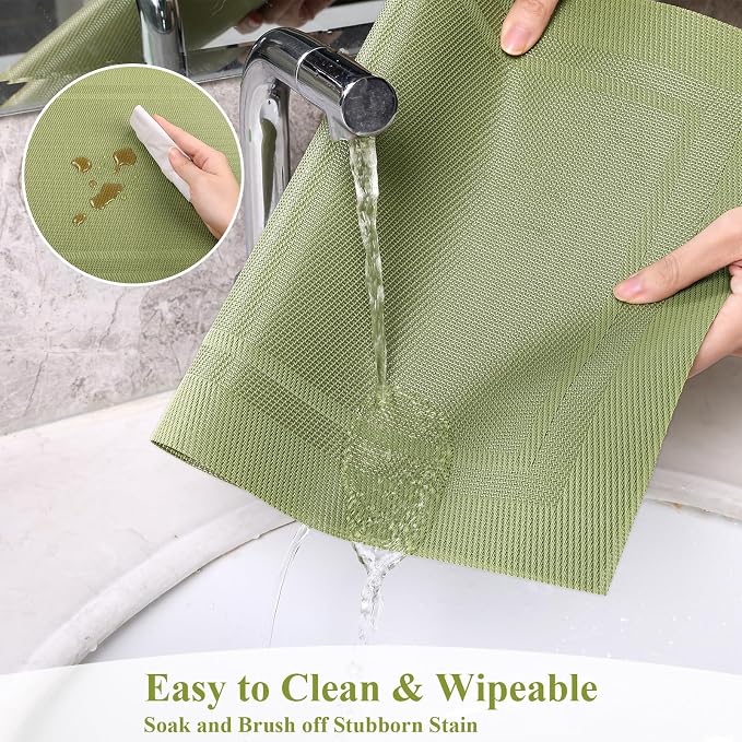 SHACOS Woven Vinyl Placemats Set of 6 Wipe Clean Place Mats - Image 7