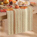 Artoid Mode Coffee Farmhouse Stripe Braided Table Runner 12x90 Inch | Holiday by ArtoidMode