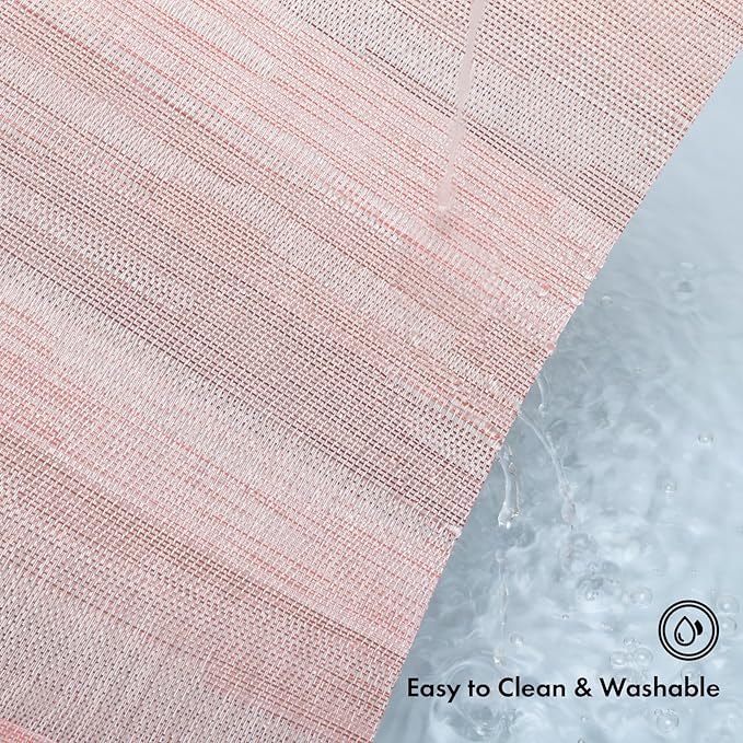 Winknowl Placemats Set of 4, Heat Resistant Stain Resistant Woven Vinyl Insulation Place mats, Durable Washable Elegant Table Mats for Kitchen Dining Table Decor (Misty Rose)