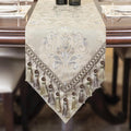 Loom and Mill Luxury Jacquard Table Runner 120 Inches Long, Light Apricot | by LoomandMill