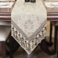 Loom and Mill Luxury Jacquard Table Runner 90 Inches Long, Light Apricot | by LoomandMill