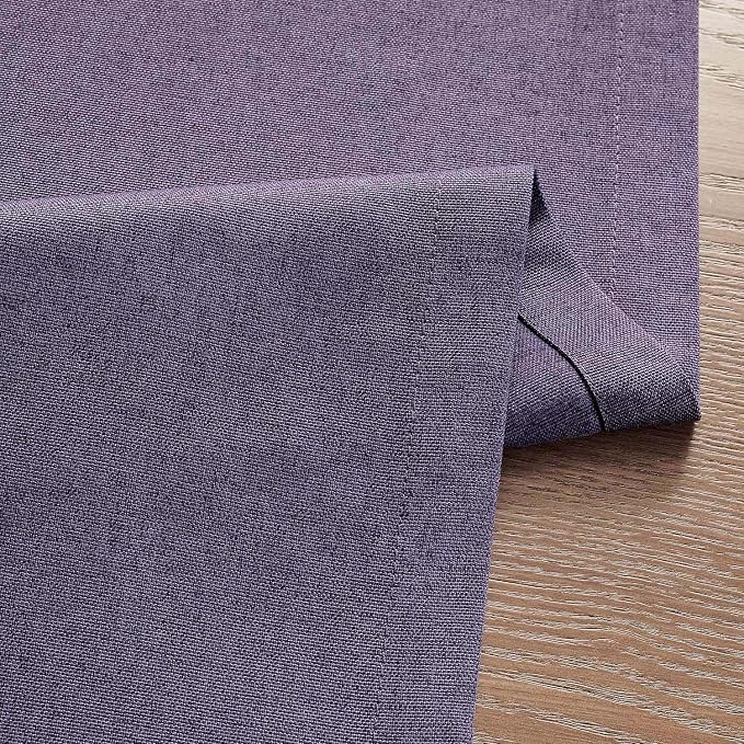 Basic Linen Style Table Runner, 14x36 Inch Purple | Mitered Corner Design - Image 6